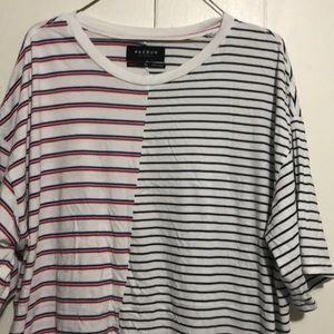 PACSUN split stripped t-shirt